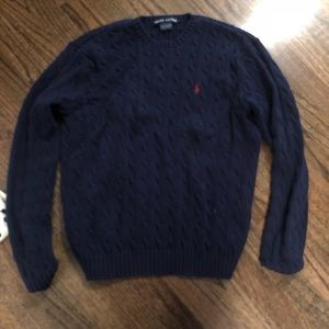 Larger navy cable Ralph Lauren sweater